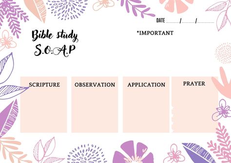 SOAP Bible Study Digital Template. Bible Study Soap, Bible Study Methods Ideas, Bible Study Planner, Soap Bible Study Method, Bible Study Template, Soap Bible Study, Free Bible Study, Devotional Journal, Bible Study Methods