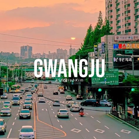 Gwangju South Korea, South Korea Travel, Big Cities, Cityscape Art, Korea Travel, Gwangju, City Aesthetic, New City, Travel Posters