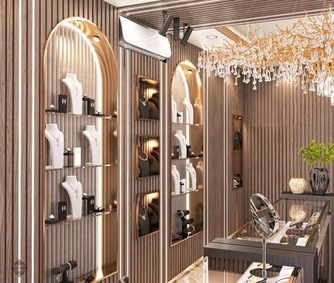 Decor Jewelry Store, Jwellery Shops Interior, Jewellery Showrooms Interiors, Gold Showroom Interior, Gold Jewelry Shop Interior Design, Gold Store Design, Jewelry Showroom Interiors, Gold Shop Interior Design, Small Gold Shop Interior Design