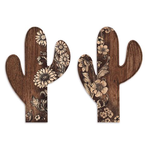 PRICES MAY VARY. Cactus Decor：This boho home decor features a vintage design with carved flower patterns on the surface, perfectly presenting the mysterious Western atmosphere and making your bare walls eye-catching instantly Product Details: Made of reliable MDF material, this western wall decor features perfect durable performance, which won't crack or deform easily. The surface pattern is carved to create a lifelike and vivid feeling Easy to Install: This Aztec decoration comes with hooks, ma Bathroom Western, Western Boho Decor, Aztec Cactus, Western Bathroom Decor, Western Wall Decor, Aztec Decor, Western Bedroom, Home Decor For Living Room, Wall Decor Rustic