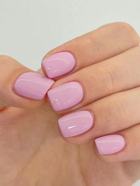 Coral Pink  Collar   Plain Bare Nails Embellished   Nail,Hand & Foot Care Light Shade Nails, Bubblegum Pink Short Nails, Short Biogel Nails, Pink Nails Square Short, Light Pink Nail Colors, Pastel Pink Gel Nails, Short Nail Pink, Pink Gel Polish Nails, Pink Nails Short Square