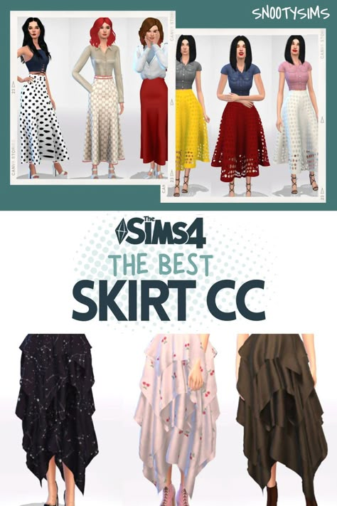 Top Skirts for any Sim in The Sims 4, includes Maxis Match and Alpha CC! Sims 4 Wrap Skirt, Sims 4 Cc Flowy Skirt, Sims 4 Cc Ruffle Skirt, Sims 4 Cc Skirts Female, Sims 4 Cc Long Skirts, Maxi Skirt Sims 4 Cc, Sims 4 Long Skirt Cc Maxis Match, Sims 4 Maxi Skirt Cc, Sims 4 Survival Cc