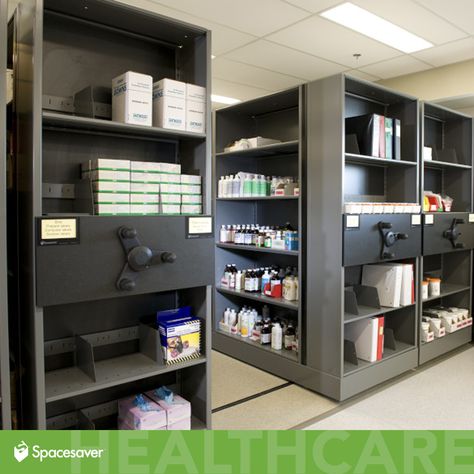 See how Spacesaver can provide complete solutions for drug and supply storage in pharmacies, maximizing the potential of available space!  #HealthcareStorage #PharmacySolutions #Spacesaver #StorageSolutions Supply Room, Office Supply Storage, Add Storage, Medication Management, Warehouse Storage, Space Savers, Pharmacy, Shelving Unit, Storage Solutions