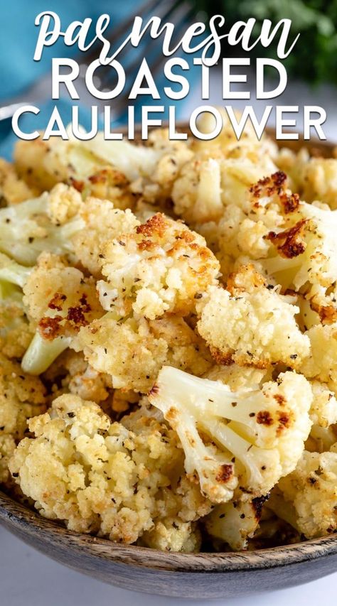 Roasted Parmesan Cauliflower, How To Roast Cauliflower, Baked Cauliflower Recipe, Easy Roasted Cauliflower, Cauliflower Side Dish, Roast Cauliflower, Roasted Cauliflower Recipe, Parmesan Roasted Cauliflower, Roasting Vegetables