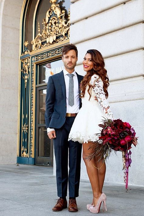 Courthouse Chic wedding dress by @dreamerslovers Courthouse Wedding Dress, Chic Wedding Dresses, Civil Wedding Dresses, Stylish Wedding Dresses, Wedding Court, Dress Gallery, Courthouse Wedding, Wedding Chicks, Civil Wedding