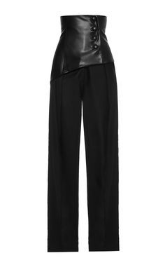 High-Rise Faux Leather Corset Pants by ALEKSANDRE AKHALKATSISHVILI for Preorder on Moda Operandi Pants With Corset, Ow Collection, Celana Jogger Wanita, Corset Pants, Mode Kpop, Leather Corset, Moda Vintage, Faux Leather Pants, Kpop Fashion Outfits