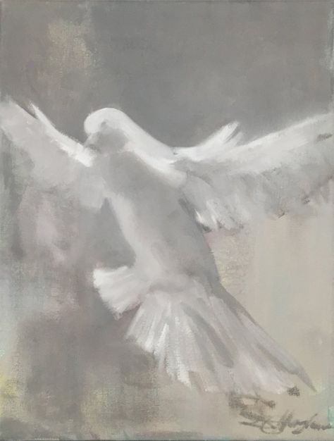 Dove Painting, Birds In The Sky, Dove Bird, Wedding Painting, White Dove, White Doves, White Bird, Wildlife Animals, Art Studies