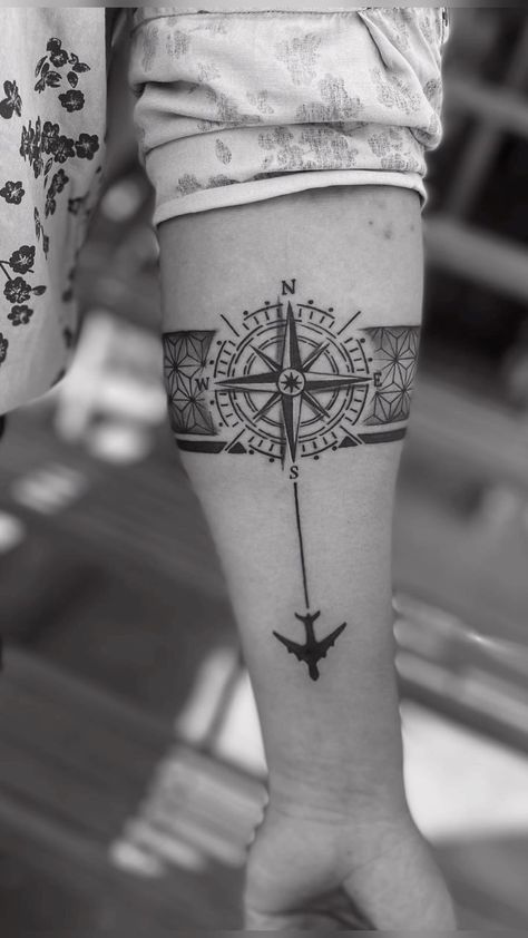 Dm yes if you want this type of tattoo Geomatics compass arm band tattoo Tattoo @artline_artist_tattoo For tattoo appointment … | Instagram Men’s Tattoo Arm Band, Arm Tattoos For Man, Mens Band Tattoo, Compass Arm Band Tattoo, Arm Tattoo Band, Arm Band Tattoo Designs For Men, Band Tattoo For Men, Tattoos For Forearm, Man Arm Tattoo