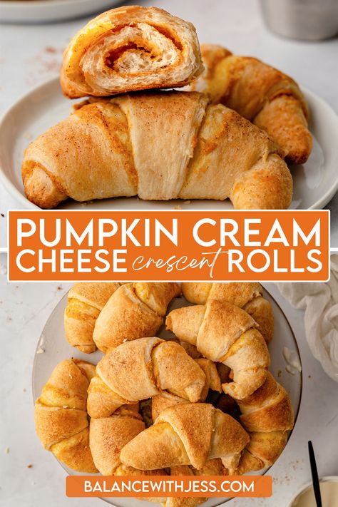 Pumpkin Cream Cheese Crescent Rolls Pumpkin Crescent Cheesecake Bites, Cream Cheese Pumpkin Crescent Rolls, Pumpkin Cream Cheese Croissants, Pumpkin Cream Cheese Crescent Roll Recipes, Pumpkin Crossaint, Pumpkin Cresent Rolls Cream Cheeses, Pumpkin Cheesecake Croissant, Crescent Pumpkins With Cream Cheese, Pumpkin Croissants Crescent Rolls