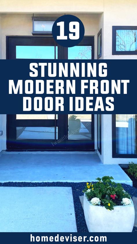 Modern Front Door Ideas Modern Front Door Black, Corner Front Door Entrance, Grey Front Door Ideas, Double Front Entry Doors Modern, House Doors Front Entrance, Front Door Entryway Ideas Exterior, Modern Front Door Ideas, Front Doors With Glass Panels, Entry Front Door