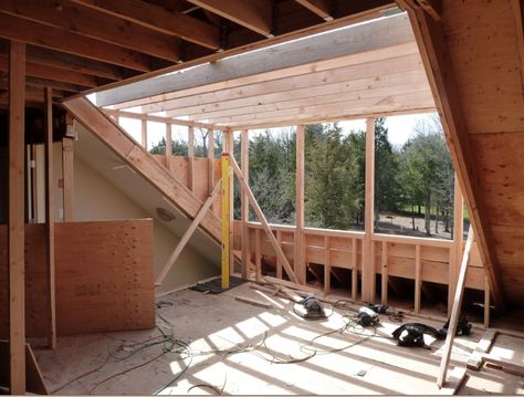 A&E Construction's Blog: Dormer Addition: A Day in Review Dormer Addition, Minimalist Dekor, Attic Loft, Shed Dormer, Attic Conversion, Attic Design, Attic Bedrooms, Dormer Windows, Attic Renovation