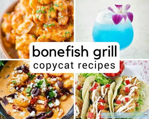 Bonefish Grill Recipes, Grilled Brussel Sprouts, Secret Restaurant Recipes, Cracker Barrel Recipes, Bonefish Grill, Seafood Entrees, Scampi Recipe, Fish Tacos Recipe, Tilapia Recipes