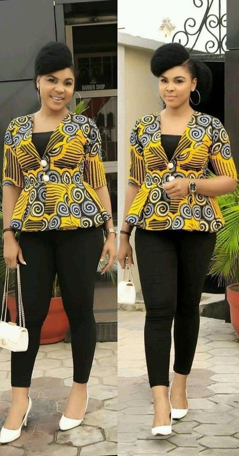 African Blouses, African Attire Dresses, Ankara Tops, African Print Tops, African Dresses For Kids, Best African Dresses, Short African Dresses, African Fashion Skirts, African Dresses Modern