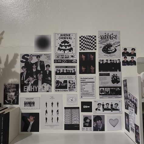 Black And White Kpop Room, Kpop Aesthetic Room, Kpop Room Aesthetic, Bts Room Decor, Kpop Room, Anak Manja, Pinterest Room Decor, Study Room Decor, Poster Room