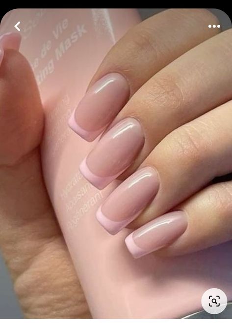 Light Pink French Tips Square, Baby Pink Nails French Tip, Baby Pink Nails Square, Square Pink French Tip Nails, Soft Pink French Tip Nails, Soft French Tip Nails, Square Baby Pink Nails, Light Pink French Nails, Cyprus Nails