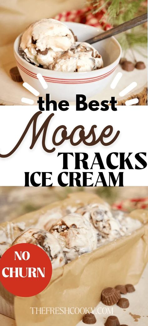 Moose Tracks Ice Cream Recipe, Ice Cream Recipe No Churn, Moose Tracks Ice Cream, Ice Cream Sandwich Cake Recipe, Homemade Ice Cream Recipes Machine, Kitchen Aid Ice Cream, Moose Tracks, Ice Cream Recipes Machine, Churn Ice Cream