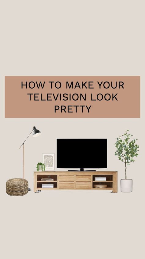 Avoid this big mistake when it comes to hiding your television. Follow these steps to transform your TV from unsightly to beautiful! How To Decorate Short Tv Stand, Interior Design Help, Big Tv, Flat Ideas, Small Flat, Design Help, How To Style, How To Make Your, Room Interior