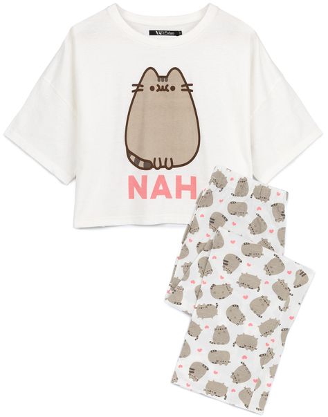 PRICES MAY VARY. 100% Cotton Pull On closure Machine Wash LADIES PUSHEEN THE CAT ‘NAH’ PYJAMAS PERFECT GIFT FOR HER – If you love getting cosy and comfy in your loungewear then this white t-shirt and trousers pjs combo are perfect for gifting or treating yourself on birthdays, Christmas, Mother’s Day, Valentines Day and more. AVAILABLE IN A VARIETY OF ADULT SIZES - The pyjama set comes in sizes small, medium, large and x-large offering a comfortable and regular fit. They are made for ultimate co Pusheen Merchandise, Pijamas Women, Cute Pjs, Comfortable Slippers, Cotton Sleepwear, Pyjama Bottoms, Cute Pajamas, Anime Merchandise, Printed Trousers