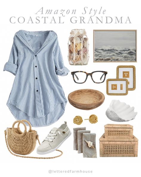 Beach Grandma Style, Coastal Grandma Shoes, Coastal Grandma Vibes, Coastal Grandma Hairstyles, Costal Grandma Home Decor, Grandma Coastal Fashion, Classy Coastal Decor, Grandma Coastal Decor, Coastal Grandmother Aesthetic Interior