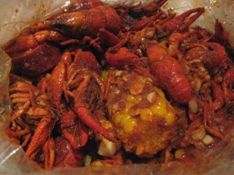 This recipe attempts to recreate the Cajun crawfish recipe served at Vietnamese restaurants in Little Saigon like The Boiling Crab, Claws, or The Crawfish House.  Its whats known as Asian fusion, and the recipes are kept top secret.  Buy 1-2 pounds of crawfish per person. Boiling Crab Recipe, Copycat Boiling Crab Recipe, Crawfish Recipe, Boiling Crab, Crawfish Recipes, Crab Recipe, Cajun Crawfish, Boil Recipes, Cajun Seafood