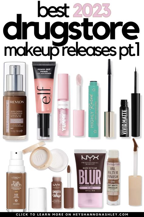 Best Drugstore Makeup Finds 2023 Milani, Revlon, NYX, Covergirl, Mascara, Primer, Foundation Best Drugstore Makeup 2023, Best Walmart Makeup, Cheap Makeup Products, Drugstore Primer, Walmart Makeup, Covergirl Mascara, Best Drugstore Mascara, Best Drugstore Foundation, Better Makeup