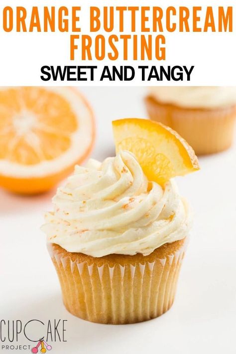 Orange Buttercream Frosting Recipe, Orange Buttercream Frosting, Specialty Cupcakes, Orange Buttercream, Frosting Recipes Easy, Orange Cupcakes, Orange Frosting, Cake Frosting Recipe, Buttercream Frosting Recipe