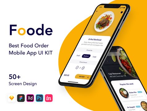 Foode - Best Food Order Mobile App 50  Mobile screen food ordering application UI Kit #Paid, #Food, #paid, #Foode, #Order, #App Application Ui Design, Food Ordering App, Ui Ux 디자인, Logos Retro, Food Order, App Promotion, Publicidad Creativa, Delivery App, Application Mobile