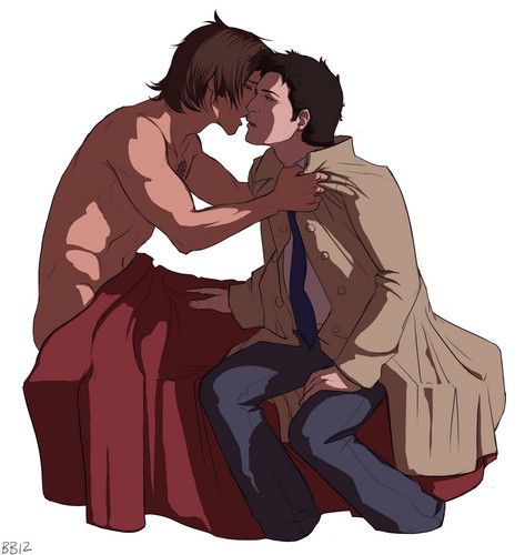 Come Here and let me kiss you wallpaper probably containing comic book in The Sastiel Club Supernatural Sam Winchester, Make Me Feel Something, Supernatural Ships, Maka Albarn, Destiel Fanart, Supernatural Fanart, Castiel Supernatural, Supernatural Fan Art, Supernatural Art