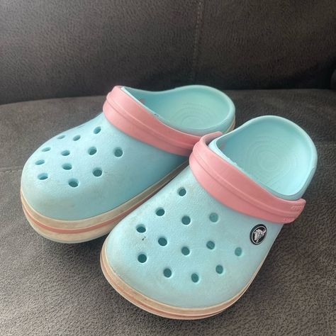 Baby blue and baby pink crocs Baby Pink Crocs, Pink Crocs, Baby Pink, Baby Blue, Pink, Blue