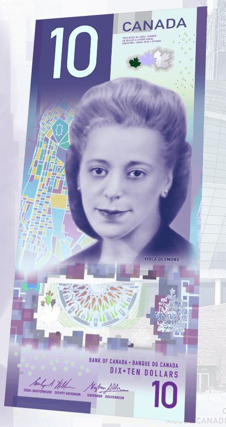 Canada's New $10 Bill Viola Desmond Viola Desmond, Bill Viola, Lake Louise Canada, Canadian Road Trip, Canadian Money, Canadian Things, I Am Canadian, Canadian Coins, Canada Eh