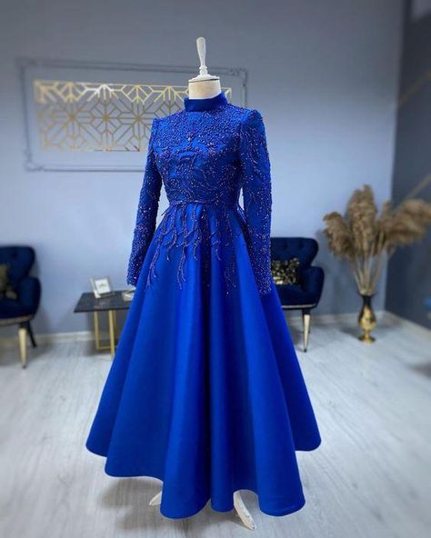 Modest Blue Prom Dresses, Royal Blue Evening Dress, Blue Prom Dresses, Dress Display, Royal Blue Prom Dresses, Queen Dress, Dresses Royal, Custom Size Dresses, فستان سهرة