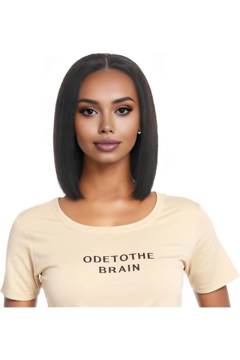 Bob Wigs 10 Inch Real 100% Human Hair HD 13Ã—4 Front Lace Wig for Women Professional Diverse Styles Straight Bob Hairstyles, Real Hair Wigs, Invisible Lace, Female Head, Hair Bob, Short Straight Hair, Bob Styles, Hairstyles Ideas, Wig Accessories