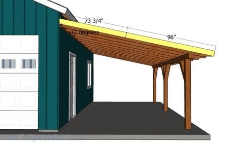 Lean To Carport, Attached Carport, Wooden Carports, Building A Carport, Diy Carport, Lean To Roof, Carport Plans, Tall Bar, Lean To Shed Plans