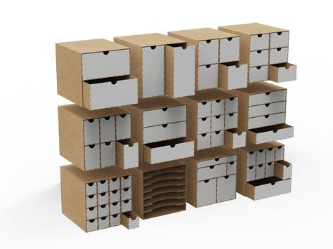 Ikea Storage Set 12 Modules Digital File - Etsy Craft Material Storage, Kallax Craft Desk, Kallax Decoration, Cardboard Box Crafts Storage, Kallax Craft Storage, Kallax Organization, Cube Organizer Ideas, Kallax Makeover, Sewing Room Organization Ideas