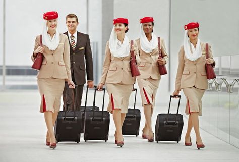 Emirates Airline Cabin Crew, Flight Attendant Costume, Cabin Crew Jobs, Emirates Flights, Emirates Cabin Crew, Stewardess Uniform, Airline Cabin Crew, Airline Uniforms, Travel Benefits