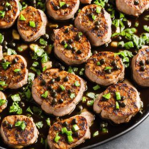 How To Cook Pork Medallions In Oven Pork Loin Medallions, Mushroom Ragout Recipe, Paleo Pork Tenderloin, Pork Medallion Recipes, Pork Loins, Balsamic Dressing Recipe, Pork Tenderloin Medallions, Capers Recipe, Cooking Pork