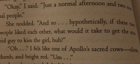 Ahhhhh, RACHEL LITERALLY TOLD PERCY SHE LIKED HIM!!! AND PERCY SAID SOMETHING SOOOOOOOOOOO SMART! UM.... Don’t worry i ship the perfect ship of Percabeth. Rachel And Percy, Peter Johnson, Percy Jackson Characters, Percy Jackson Memes, Percy Jackson Funny, Percy Jackson Fandom, Half Blood, Percabeth, Rick Riordan