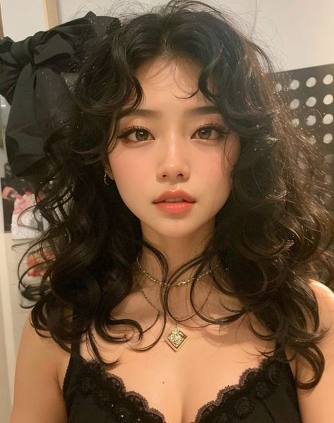 Aesthetic Female Face Claims, Wasian Female, Pretty Girl Reference, Asian With Curly Hair, Face Claims Female Black Hair, Asian Woman Face Claim, Pretty Face Claims, Oc Face Claims, Asian Face Claim