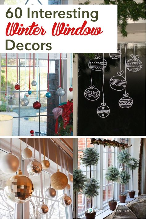 We do recommend you to decorate your window so that when you open the curtain, you won’t only see the scenery outside but also the additional beauty that comes from the ornament that you present there. #windowdecoration #winterwindow #winterdecoration Ornaments On Ribbon In Window, Winter Hanging Decorations, Hanging Christmas Ornaments In Window, Christmas Ornaments Hanging From Window, Garland Christmas Decor Window, Window Decorations For Christmas Indoor, Christmas Decor Around Windows, Diy Window Decorations Christmas, Ornaments Hanging In Window