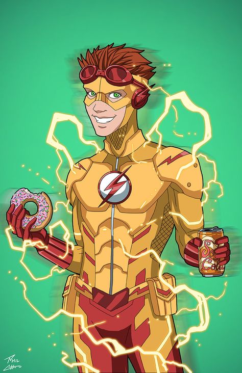 Wally West as Kid Flash, by Phil Cho Wallace West, Earth 27, Phil Cho, Flash Comics, Wally West, Kid Flash, Teen Titan, Arte Dc Comics, Dc Comics Superheroes