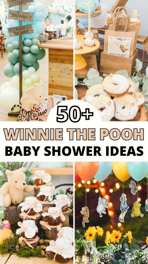 Plan a magical Winnie the Pooh baby shower with the charming and whimsical ideas from our latest blog post. From honey pot favors to Pooh-themed decor, discover how to weave elements of the classic story into every aspect of your celebration. These ideas are perfect for hosting a gender-neutral or boy-themed baby shower, complete with creative centerpieces and decorations that guests will adore. Tigger Baby Shower Ideas, Winnie The Pooh Shower Ideas, Pooh Baby Shower Ideas, Pooh Invitation, Boy Baby Shower Centerpieces, Winnie The Pooh Baby Shower, Baby Shower Prizes, Sweet Nursery, Disney Baby Shower