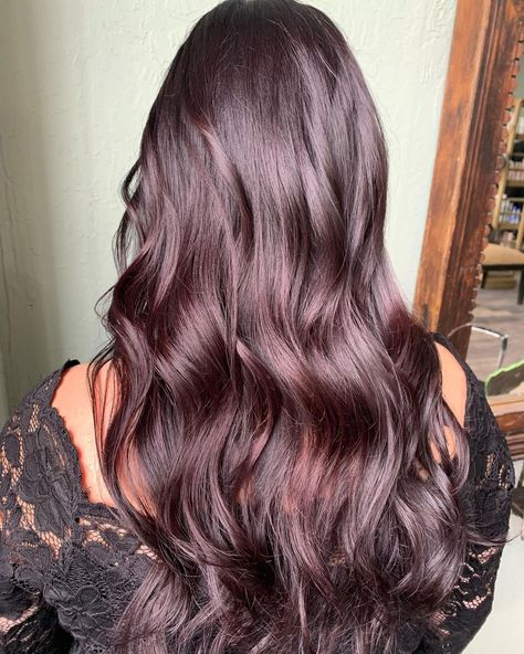 Berry Hair Color, Dark Purple Hair Color Ideas, Pelo Color Vino, Dark Purple Hair Color, Berry Hair, Brunette Hair Color With Highlights, Purple Hair Color Ideas, Hair Jazz, Black Cherry Hair