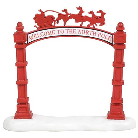 Amazon.com: Department 56 Village Collections Accessories North Pole Archway Figurine, 5", Multicolor: Gateway Gate Christmas Decorations, Work Event Ideas, Polar Express Theme, Archway Decor, North Pole Village, Polo Nord, Christmas Sunday School, North Pole Sign, Doll Museum