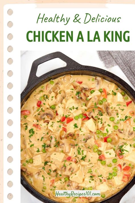 Today’s chicken a la king recipe is showing you how to make a creamy poultry dish. Don’t worry; you don’t have to be royalty to enjoy it. Healthy Chicken A La King, Chicken Aka King Recipes, Chicken Al King, Chicken A La King Recipes Easy, Chicken Aka King, Easy Chicken A La King, Chicken A La King Recipes, Chicken A La King, Low Fat Chicken