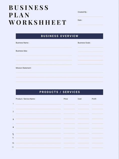 printable worksheets to help get you started get started on your business plan. How To Make A Business Plan, Business Plan Template Free Printables, Business Paperwork, Salon Content, Business Planner Template, Craft Business Plan, Business Tricks, Business Ideas List, Business Worksheet