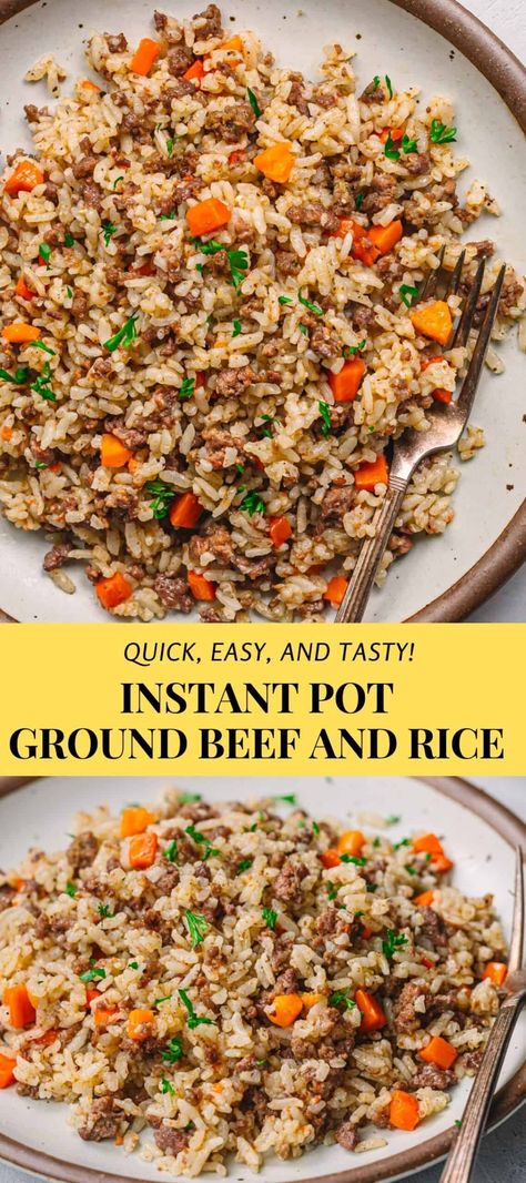 Healthy Ground Beef Instapot Recipes, Instant Pot Ideas With Ground Beef, Instant Pot Recipe With Ground Beef, Instant Pot Hamburger And Rice, Healthy Ground Beef Instant Pot Recipes, Beef And Rice Recipes Instant Pot, Ground Beef Instapot Meals, Ground Beef Rice Instant Pot, Instant Ground Beef Recipes