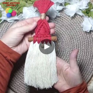 Macrame gnome tutorial | Macrame gnome tutorial | By Hobby Knitting Decoration Ideas | Facebook Gnome Step By Step, Macrame Santa, Macrame Gnome, Christmas Decoration Party, Santa Gnome, Gnome Ornaments, Fashion Christmas, Macrame Ideas, Decoration Party