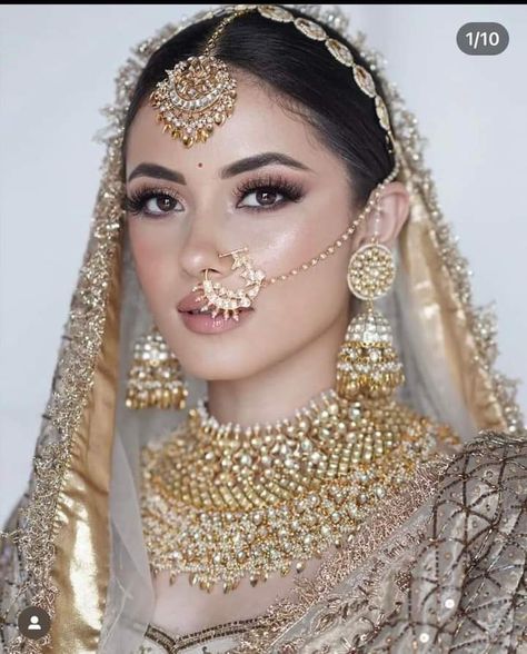 Desi Bridal Makeup, Indian Makeup Looks, Pakistani Makeup, Indian Wedding Makeup, Indian Bride Makeup, Bridal Jewellery Inspiration, Pakistani Bridal Makeup, Bridal Makeup Images, Makeup Pengantin