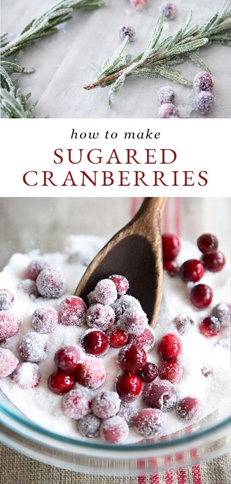 Add sugared cranberries to your favorite Christmas cake, pie or cookie for the most beautiful holiday dessert! They are so easy to make and very elegant! Christmas Cake Frosting, Christmas Dessert Party Table, Fancy Christmas Food, Christmas Dessert Fancy, Classy Christmas Desserts, Fancy Christmas Cake, Christmas Fruit Cake Decoration, Gourmet Christmas Desserts, Christmas Pavlova Ideas