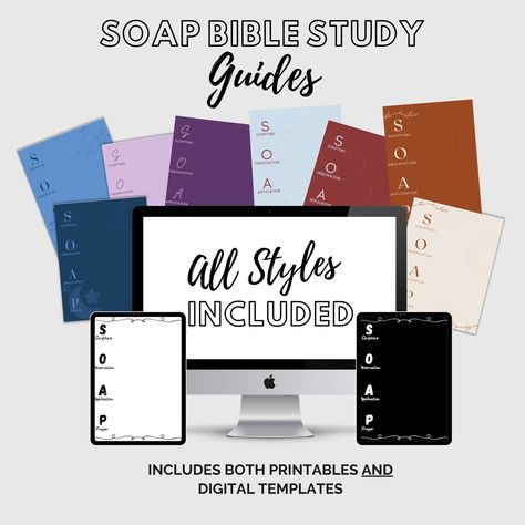 SOAP Bible Study Guides Bible Study Methods Ideas, The Soap Method, Bible Study Guides, Soap Bible Study Method, Soap Method, Soap Bible Study, Bible Study Template, Free Bible Study, Devotional Journal